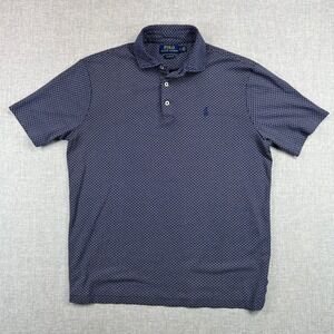 Polo Ralph Lauren Men's Small Classic Fit Geometric Polo Shirt Navy Prep Coastal